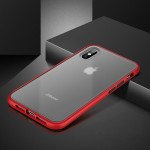 Wholesale iPhone XR Slim Matte Hybrid Bumper Case (Black Red)